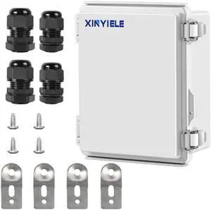 Waterproof Outdoor Project ABS Plastic Junction Box IP67 Weatherproof Dustproof Enclosure with Hinged Cover, Mounting Plate,Wall Brackets for Power Project (8.7"X6.7"X4.5") Waterproof Outdoor Project ABS Plastic Junction Box IP67 Weatherproof Dustproof Enclosure with Hinged Cover, Mounting Plate,Wall Brackets for Power Project (8.7"X6.7"X4.5")