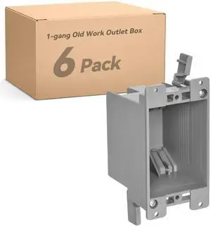 Old Work Box 1 Gang, 14 CU. in. Drywall Electrical Box, PVC, UL Listed, 6 Pack Old Work Box 1 Gang, 14 CU. in. Drywall Electrical Box, PVC, UL Listed, 6 Pack