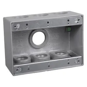 TB7100S Electrical Box 3-Gang Die Cast, Aluminum 1-Inch Thread, Gray TB7100S Electrical Box 3-Gang Die Cast, Aluminum 1-Inch Thread, Gray