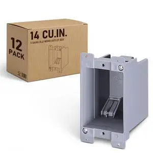 12-Pack 14 Cubic Inch Single Gang Old Work Electrical Outlet Box 12-Pack 14 Cubic Inch Single Gang Old Work Electrical Outlet Box