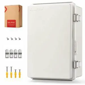 UL94-V0 Outdoor Electrical Box 11.4"x7.5"x5.5" Pro Waterproof Junction Box Weatherproof PC/ABS Alloy Plastic IP67 Project Electric Enclosure Grey Hinged Door UL94-V0 Outdoor Electrical Box 11.4"x7.5"x5.5" Pro Waterproof Junction Box Weatherproof PC/ABS Alloy Plastic IP67 Project Electric Enclosure Grey Hinged Door