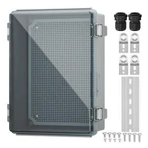 Lockable Outdoor Weatherproof Electrical Box for Electronics Outside 11.4x7.5x5.5 Weather Proof Electrical Box Plastic Nema 4 Enclosure Clear Lockable Outdoor Weatherproof Electrical Box for Electronics Outside 11.4x7.5x5.5 Weather Proof Electrical Box Plastic Nema 4 Enclosure Clear