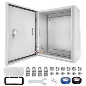 Outdoor Electrical Box 12 x 10 x 6''D NEMA 4X Enclosure Steel Box, Waterproof & Dustproof Outdoor/Indoor Lockable Electrical Junction Box, with Mounting Plate Outdoor Electrical Box 12 x 10 x 6''D NEMA 4X Enclosure Steel Box, Waterproof & Dustproof Outdoor/Indoor Lockable Electrical Junction Box, with Mounting Plate