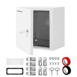 Outdoor Electrical Junction Box, 12 x 12 x8'' NEMA 4X Enclosure Box, Wall Mounted IP66 Waterproof & Dustproof Lockable Metal Junction Box Outdoor Electrical Junction Box, 12 x 12 x8'' NEMA 4X Enclosure Box, Wall Mounted IP66 Waterproof & Dustproof Lockable Metal Junction Box