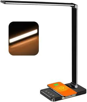 8-in-1 LED Desk Lamp with 10W Fast Wireless Charger,USB Charging Port,Desk Lamps for Home Office,5 Color Mode 7 Brightness Desk Light Night Light,40Min Timer, Reading Table Lamp for Bedroom 8-in-1 LED Desk Lamp with 10W Fast Wireless Charger,USB Charging Port,Desk Lamps for Home Office,5 Color Mode 7 Brightness Desk Light Night Light,40Min Timer, Reading Table Lamp for Bedroom