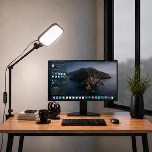 Streaming Light, 8" Light for Desk with C-Clamp and Multi-Angle Adjustable Arm, Streaming Light for Home Office, Zoom Meetings, Video Conferencing, Gaming, Recording, and Live Streaming Streaming Light, 8" Light for Desk with C-Clamp and Multi-Angle Adjustable Arm, Streaming Light for Home Office, Zoom Meetings, Video Conferencing, Gaming, Recording, and Live Streaming