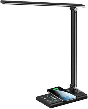 5th Gen Multifunctional LED Desk Lamp with 10W Fast Wireless Charger, USB Charging Port,1800Lux Super Bright,5 Lighting Mode,7 Brightness, Touch Control, Auto Timer, 15W Office Table Lamp 5th Gen Multifunctional LED Desk Lamp with 10W Fast Wireless Charger, USB Charging Port,1800Lux Super Bright,5 Lighting Mode,7 Brightness, Touch Control, Auto Timer, 15W Office Table Lamp