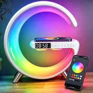 5 in 1 LED Table Lamp with Wireless Charging Bluetooth Speaker 5 in 1 LED Table Lamp with Wireless Charging Bluetooth Speaker