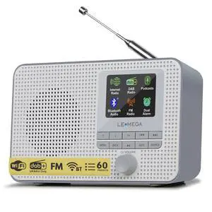 IR1 Portable WiFi Internet Radio, FM Digital Radio, Bluetooth, Dual Alarms Clock,Sleep Snooze Timer,40 Presets,Headphone-Output, Colour Display,Batteries or Mains Powered Grey Finish IR1 Portable WiFi Internet Radio, FM Digital Radio, Bluetooth, Dual Alarms Clock,Sleep Snooze Timer,40 Presets,Headphone-Output, Colour Display,Batteries or Mains Powered Grey Finish
