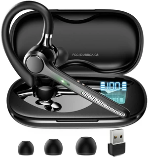 Bluetooth Headset V5.4,USB Dongle Wireless Earpiece with Mic for Work | 500mAh Charging Case,50H Talk Time,Dual connect & Mute,ENC Noise Cancelling Lightest Headphones for Work Trucker Bluetooth Headset V5.4,USB Dongle Wireless Earpiece with Mic for Work | 500mAh Charging Case,50H Talk Time,Dual connect & Mute,ENC Noise Cancelling Lightest Headphones for Work Trucker