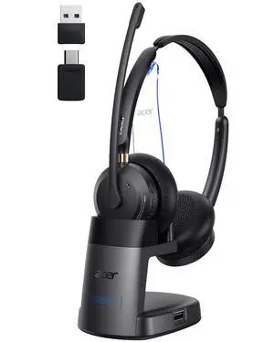 Wireless Headset with Mic for Work,Bluetooth Headset for Clear Call Meeting, Work Headset with Charge Stand for Remote & Office, Bluetooth 5.3 & 2.4G Headset for PC, Phone, Teams, Zoom - OHR689 Wireless Headset with Mic for Work,Bluetooth Headset for Clear Call Meeting, Work Headset with Charge Stand for Remote & Office, Bluetooth 5.3 & 2.4G Headset for PC, Phone, Teams, Zoom - OHR689