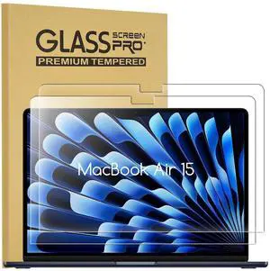 [2 Pack Tempered Glass Screen Protector for MacBook Air 15 Inch (M5 M4 M3 M2 Chip 2026-2023), 9H Hardness, Bubble-Free Easy Install, Anti-Scratch Anti-Fingerprint, HD Clarity, Case-Friendly [2 Pack Tempered Glass Screen Protector for MacBook Air 15 Inch (M5 M4 M3 M2 Chip 2026-2023), 9H Hardness, Bubble-Free Easy Install, Anti-Scratch Anti-Fingerprint, HD Clarity, Case-Friendly