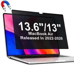 Magnetic Privacy Screen for MacBook Air 13.6/13 Inch (2022-2026, M2 M3 M4 M5), Removable Anti Glare Matte Filter for 13.6 Laptop, Blue Light Blocking Computer Privacy Screen Protector Magnetic Privacy Screen for MacBook Air 13.6/13 Inch (2022-2026, M2 M3 M4 M5), Removable Anti Glare Matte Filter for 13.6 Laptop, Blue Light Blocking Computer Privacy Screen Protector