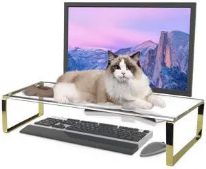 Keyboard Cat Protector - 20" Large Monitor Stand 2 in 1 Clear Acrylic Keyboard Cover Long Acrylic Monitor Stand Keyboard Protective Cover Keyboard Cat Protector - 20" Large Monitor Stand 2 in 1 Clear Acrylic Keyboard Cover Long Acrylic Monitor Stand Keyboard Protective Cover