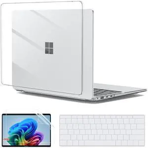 Crystal Clear Case for 13-inch Microsoft Surface Laptop 2025 Model 2095, Windows 11 Touchscreen Copilot+ PC, Protective Plastic Hard Shell Case + Keyboard Cover +Screen Protector, Transparent Crystal Clear Case for 13-inch Microsoft Surface Laptop 2025 Model 2095, Windows 11 Touchscreen Copilot+ PC, Protective Plastic Hard Shell Case + Keyboard Cover +Screen Protector, Transparent