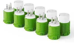 Extension Cord Ends Male and Female, Replacement Plug & Connector Set, 3 Prong, 15Amp, 125Volt, NEMA 5-15P & NEMA 5-15R, ETL Listed, 5 Set, Green Extension Cord Ends Male and Female, Replacement Plug & Connector Set, 3 Prong, 15Amp, 125Volt, NEMA 5-15P & NEMA 5-15R, ETL Listed, 5 Set, Green