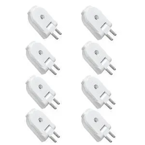 Extension Cord Replacement Male Power Plug, 2 Prong, 125V/10A, Non-Grounding, Ideal for Small Appliances Such as Power Strips & Lamps & DIY Projects, 8-Pack, White Extension Cord Replacement Male Power Plug, 2 Prong, 125V/10A, Non-Grounding, Ideal for Small Appliances Such as Power Strips & Lamps & DIY Projects, 8-Pack, White