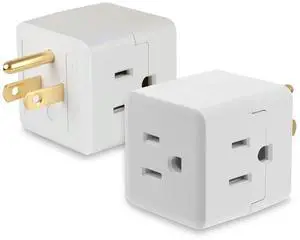 Multi Plug Wall Outlet 2-Pack,3 Prong Adapter Wall Outlet Extender, Electrical Outlet Extender, Grounded Outlet Splitter, Cube Tap 3-Way Power Plug Expander for Home and Office, White Multi Plug Wall Outlet 2-Pack,3 Prong Adapter Wall Outlet Extender, Electrical Outlet Extender, Grounded Outlet Splitter, Cube Tap 3-Way Power Plug Expander for Home and Office, White