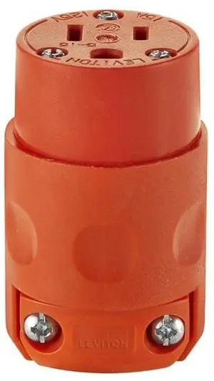 15 Amp, 125 Volt, PVC Grounding Cord Outlet, 515CV-OR, Orange 15 Amp, 125 Volt, PVC Grounding Cord Outlet, 515CV-OR, Orange