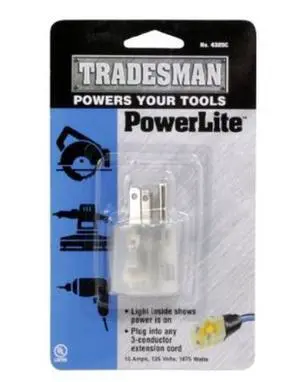 Southwire Tradesman Adapter Plug - 1-Outlet Lighted AC Adapter - 15-Amp Grounded Plug Adapter - Clear Housing - Safe Jobsite & Home Use Southwire Tradesman Adapter Plug - 1-Outlet Lighted AC Adapter - 15-Amp Grounded Plug Adapter - Clear Housing - Safe Jobsite & Home Use