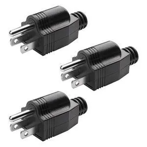 Electrical Replacement Plugs Male End Extension Cord 125V 15A 2Pole 3Wire 2 Pole Male Straight Blade Plug Ground Neutral Generator Plug,3 Prong Power Cord 3 Pack Electrical Replacement Plugs Male End Extension Cord 125V 15A 2Pole 3Wire 2 Pole Male Straight Blade Plug Ground Neutral Generator Plug,3 Prong Power Cord 3 Pack