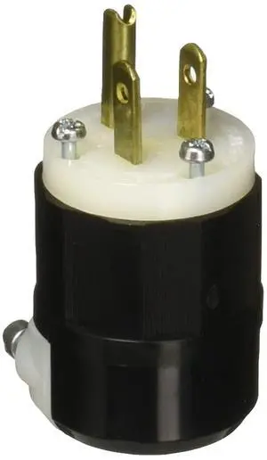 5266-C Black-White, 15 Amp, 125 Volt, Industrial Grade, Plug, Straight Blade, Grounding, 1 Pack 5266-C Black-White, 15 Amp, 125 Volt, Industrial Grade, Plug, Straight Blade, Grounding, 1 Pack