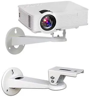 Mini Projector Wall Mount Bracket, Universal 360° Rotation, 7.8in Adjustable Arm, for CCTV Security Camera, Webcam, Small Projector (White, 8 lbs) Mini Projector Wall Mount Bracket, Universal 360° Rotation, 7.8in Adjustable Arm, for CCTV Security Camera, Webcam, Small Projector (White, 8 lbs)