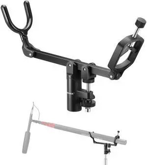 Mic Boom Pole Support Holder with 5/8" Stud for Light Stand Boom Arm C Stand, Metal Nonslip DSLR Video Microphone Shotgun Mount Adapter, -15°/+30° Tilt, Max Load: 17.6lb/8kg, CM-NA-2 Mic Boom Pole Support Holder with 5/8" Stud for Light Stand Boom Arm C Stand, Metal Nonslip DSLR Video Microphone Shotgun Mount Adapter, -15°/+30° Tilt, Max Load: 17.6lb/8kg, CM-NA-2