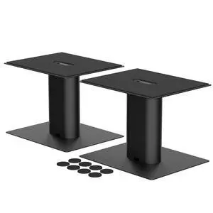 7.9 x 6.5 Universal Desktop Speaker Stands Pair for Bookshelf & Desktop Speakers 6.1" Tall Sturdy Base for Studio Monitors, PC, Gaming & Home Audio, Black, SDM003MB 7.9 x 6.5 Universal Desktop Speaker Stands Pair for Bookshelf & Desktop Speakers 6.1" Tall Sturdy Base for Studio Monitors, PC, Gaming & Home Audio, Black, SDM003MB