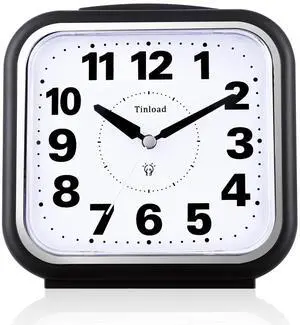 5.5" Large No Ticking Analog Alarm Clock,Silent Readable for Seniors,Easy to Set,Gradual Rise Alarm,Big Numbers,Gentle Wake,Snooze, Lighted on Demand,Battery Operated,Black 5.5" Large No Ticking Analog Alarm Clock,Silent Readable for Seniors,Easy to Set,Gradual Rise Alarm,Big Numbers,Gentle Wake,Snooze, Lighted on Demand,Battery Operated,Black