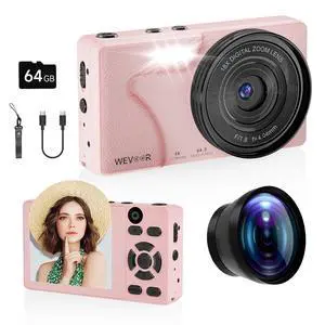 64MP 4K Vlogging Camera, 64GB Fast Autofocus Digital Camera with Dual Cam, Wide Lens, 2000mAh Battery and 18X Digital Zoom - Ideal for YouTube, Tiktok, Travel, Beginners Video Recording Creation 64MP 4K Vlogging Camera, 64GB Fast Autofocus Digital Camera with Dual Cam, Wide Lens, 2000mAh Battery and 18X Digital Zoom - Ideal for YouTube, Tiktok, Travel, Beginners Video Recording Creation
