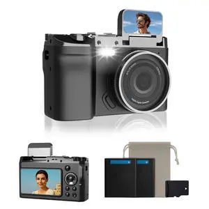4K Digital Camera for Photography, 64MP Point and Shoot Camera with Dual Screen & 16X Zoom, Retro Vlogging Camera for YouTube, Compact Travel Camera for Travel, Study, Vlog (32GB Card Included) 4K Digital Camera for Photography, 64MP Point and Shoot Camera with Dual Screen & 16X Zoom, Retro Vlogging Camera for YouTube, Compact Travel Camera for Travel, Study, Vlog (32GB Card Included)