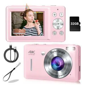 Digital Camera, 44MP Compact Camera, FHD 1080P Point and Shoot Digital Cameras with 16X Zoom, Face Detect, Smile Capture, Anti Shake, for Boys Girls Teens Gifts (Pink) Digital Camera, 44MP Compact Camera, FHD 1080P Point and Shoot Digital Cameras with 16X Zoom, Face Detect, Smile Capture, Anti Shake, for Boys Girls Teens Gifts (Pink)