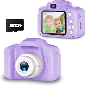 Upgrade Kids Selfie Camera, Christmas Birthday Gifts for Girls Age 3-9, HD Digital Video Cameras for Toddler, Portable Toy for 3 4 5 6 7 8 Year Old Girl with SD Card-Purple White Upgrade Kids Selfie Camera, Christmas Birthday Gifts for Girls Age 3-9, HD Digital Video Cameras for Toddler, Portable Toy for 3 4 5 6 7 8 Year Old Girl with SD Card-Purple White