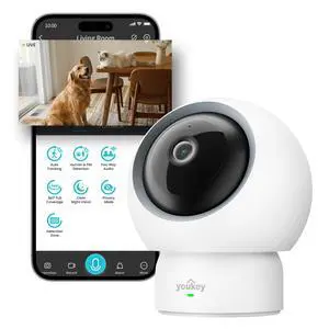 2.5K Indoor Pet Security Camera, Two-Way Audio Chat to Your Pets, AI Pet/Human Detection, 360° AI Human Tracking, Privacy Mode, No Monthly Fees, Night Vision, WiFi 62.4GHz & 5GHz 2.5K Indoor Pet Security Camera, Two-Way Audio Chat to Your Pets, AI Pet/Human Detection, 360° AI Human Tracking, Privacy Mode, No Monthly Fees, Night Vision, WiFi 62.4GHz & 5GHz