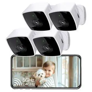 Cameras for Home Security 5GHz, 2K Indoor Camera, Pet Camera with Phone App, AI Motion Detection, 2-Way Audio, Compatible with Alexa&Google Assistant, 4-Pack Cameras for Home Security 5GHz, 2K Indoor Camera, Pet Camera with Phone App, AI Motion Detection, 2-Way Audio, Compatible with Alexa&Google Assistant, 4-Pack