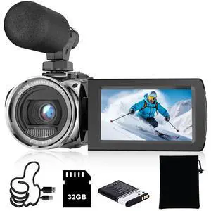 Video Camera, FHD 4K 48MP Recorder for YouTube, 32G SD Card Vlogging Camera for TikTok, 3" 270° Rotation Screen 18X Zoom Vlogging Camcorders, Gift for Kids,Teens,Students,Beginners,Elders Video Camera, FHD 4K 48MP Recorder for YouTube, 32G SD Card Vlogging Camera for TikTok, 3" 270° Rotation Screen 18X Zoom Vlogging Camcorders, Gift for Kids,Teens,Students,Beginners,Elders