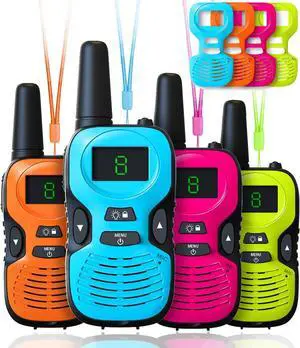 Walkie Talkies for Kids Long Range: 4 Pack 4-Color Replaceable Back Shell Walkie Talkies for Kids Long Range: 4 Pack 4-Color Replaceable Back Shell