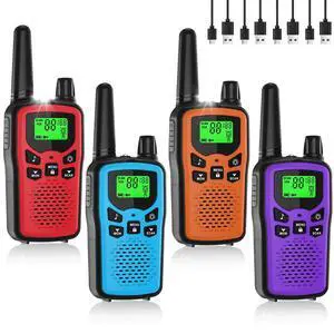 Rechargeable Walkie Talkies Long Range for Adults, Walky Talky VOX with 22 FRS Channels, 99 Privacy Codes Two Way Radio,1200mAh Li-ion Battery, for Camping Hiking Emergency (4 Pack Colorful) Rechargeable Walkie Talkies Long Range for Adults, Walky Talky VOX with 22 FRS Channels, 99 Privacy Codes Two Way Radio,1200mAh Li-ion Battery, for Camping Hiking Emergency (4 Pack Colorful)