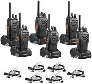 Walkie Talkies Long Range 6 Pack, Rechargeable Two Way Radios for Adults with Earpiece, 22 Channels Portable Radios with Flashlight for Jobsite, Outdoor Camping, Hiking Walkie Talkies Long Range 6 Pack, Rechargeable Two Way Radios for Adults with Earpiece, 22 Channels Portable Radios with Flashlight for Jobsite, Outdoor Camping, Hiking