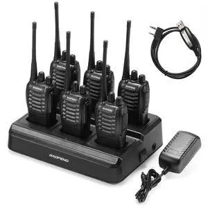 6pcs BF-888S Walkie Talkie for Adults, Long Range Two Way Radio, 1500mAh 16 CH, 6 Radios 6 Earpieces 1 Six-way Charger 1 Cable 6pcs BF-888S Walkie Talkie for Adults, Long Range Two Way Radio, 1500mAh 16 CH, 6 Radios 6 Earpieces 1 Six-way Charger 1 Cable