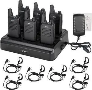 TD-M8s 22CH FRS Mini Walkie Talkies, 1500mAh Rechargeable with Charging Bay & Earpiece, VOX Hands-Free, License-Free Long Range 2 Way Radio for Warehouse, Retail, Hospitality, Event (6-Pack) TD-M8s 22CH FRS Mini Walkie Talkies, 1500mAh Rechargeable with Charging Bay & Earpiece, VOX Hands-Free, License-Free Long Range 2 Way Radio for Warehouse, Retail, Hospitality, Event (6-Pack)