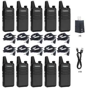 Rechargeable Walkie Talkies for Adults 22 FRS Channels with Earpieces Long Range VOX Mini Transceivers Two Way Radios for Business Company USB Charger for Camping Hiking Church Shop (10Pack) Rechargeable Walkie Talkies for Adults 22 FRS Channels with Earpieces Long Range VOX Mini Transceivers Two Way Radios for Business Company USB Charger for Camping Hiking Church Shop (10Pack)