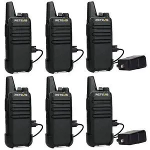 RT22 Walkie Talkies for Adults, Two Way Radios Long Range Rechargeable, VOX Handsfree, Mini Compact Walkie Talkie with USB Charger, for School Church Restaurant (6 Pack) RT22 Walkie Talkies for Adults, Two Way Radios Long Range Rechargeable, VOX Handsfree, Mini Compact Walkie Talkie with USB Charger, for School Church Restaurant (6 Pack)