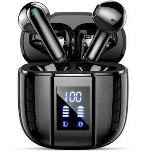 Wireless Earbuds BT5.4 Earbuds 48H LED Display IP7 ComfortFit Sports Black Wireless Earbuds BT5.4 Earbuds 48H LED Display IP7 ComfortFit Sports Black