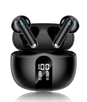 Wireless Earbuds, 2026 Bluetooth 5.4 Headphones Bass Stereo Ear Buds with Noise Cancelling Mic, LED Display in Ear Earphones 50H Playtime Ear Buds, IP7 Waterproof for Laptop Pad Phones Pure Black Wireless Earbuds, 2026 Bluetooth 5.4 Headphones Bass Stereo Ear Buds with Noise Cancelling Mic, LED Display in Ear Earphones 50H Playtime Ear Buds, IP7 Waterproof for Laptop Pad Phones Pure Black