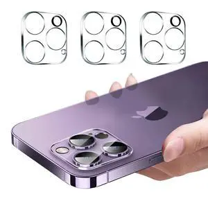 3PCS Rear Back Camera Lens Protector Tempered Glass for iPhone 14 Pro Max, iPhone 15 Pro Max - HD Clear Full Coverage Guard 3PCS Rear Back Camera Lens Protector Tempered Glass for iPhone 14 Pro Max, iPhone 15 Pro Max - HD Clear Full Coverage Guard