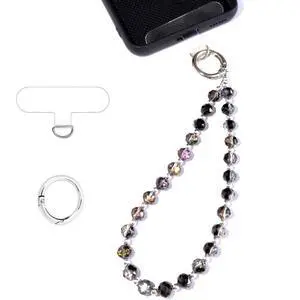 Crystal Beaded Phone Wrist Strap Charm Chain Wristlet Cellphone Lanyard Bracelet Keychain with Tether Tab Hands-Free Crystal Beaded Phone Wrist Strap Charm Chain Wristlet Cellphone Lanyard Bracelet Keychain with Tether Tab Hands-Free