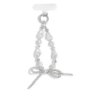 Cute Phone Wrist Strap Chic Beaded Cellphone Lanyard with Tether Tab Phone Charm Grip Strap for PhoneBag Purses Keys (Silver Pearls) Cute Phone Wrist Strap Chic Beaded Cellphone Lanyard with Tether Tab Phone Charm Grip Strap for PhoneBag Purses Keys (Silver Pearls)
