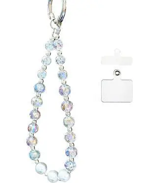 Sparkle Crystal Pearl Phone Wrist Strap for Women, Sparkling Beaded Cellphone Lanyard Chain, Bling Glam Wristlet Bracelet, Fashion Phone Accessory Gift (White) Sparkle Crystal Pearl Phone Wrist Strap for Women, Sparkling Beaded Cellphone Lanyard Chain, Bling Glam Wristlet Bracelet, Fashion Phone Accessory Gift (White)